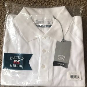 CUTTER & BUCK White Dry Tec Men’s Polo Size Large